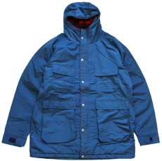 画像1: 80s USA製 L.L.Bean BAXTER STATE PARKA バッファローチェック ウールライナー ナイロン マウンテンパーカー 紺 L (1)