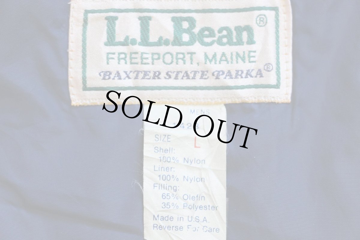 画像4: 80s USA製 L.L.Bean BAXTER STATE PARKA 中綿入り ナイロン マウンテンパーカー グレー L (4)