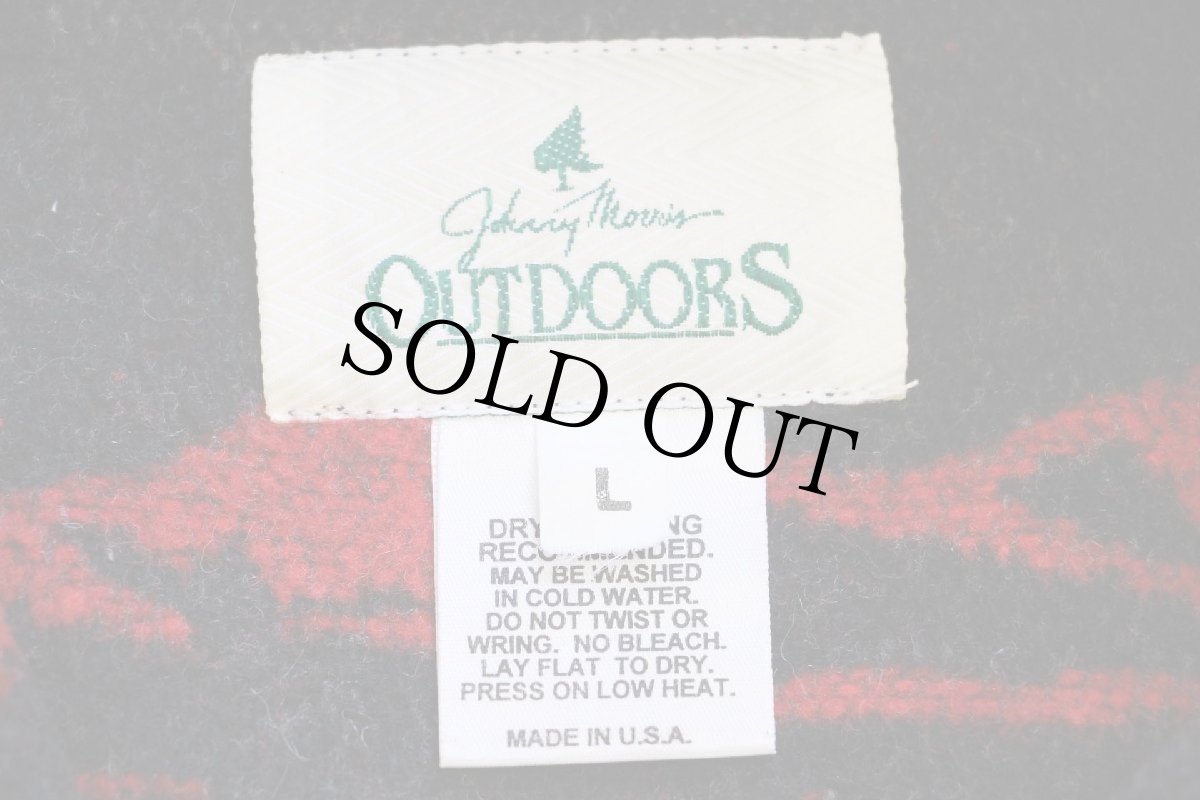 画像5: 90s USA製 Johnny Morris OUTDOORS ロデオ柄 ショールカラー ウール混 ブランケット ジャケット L (5)