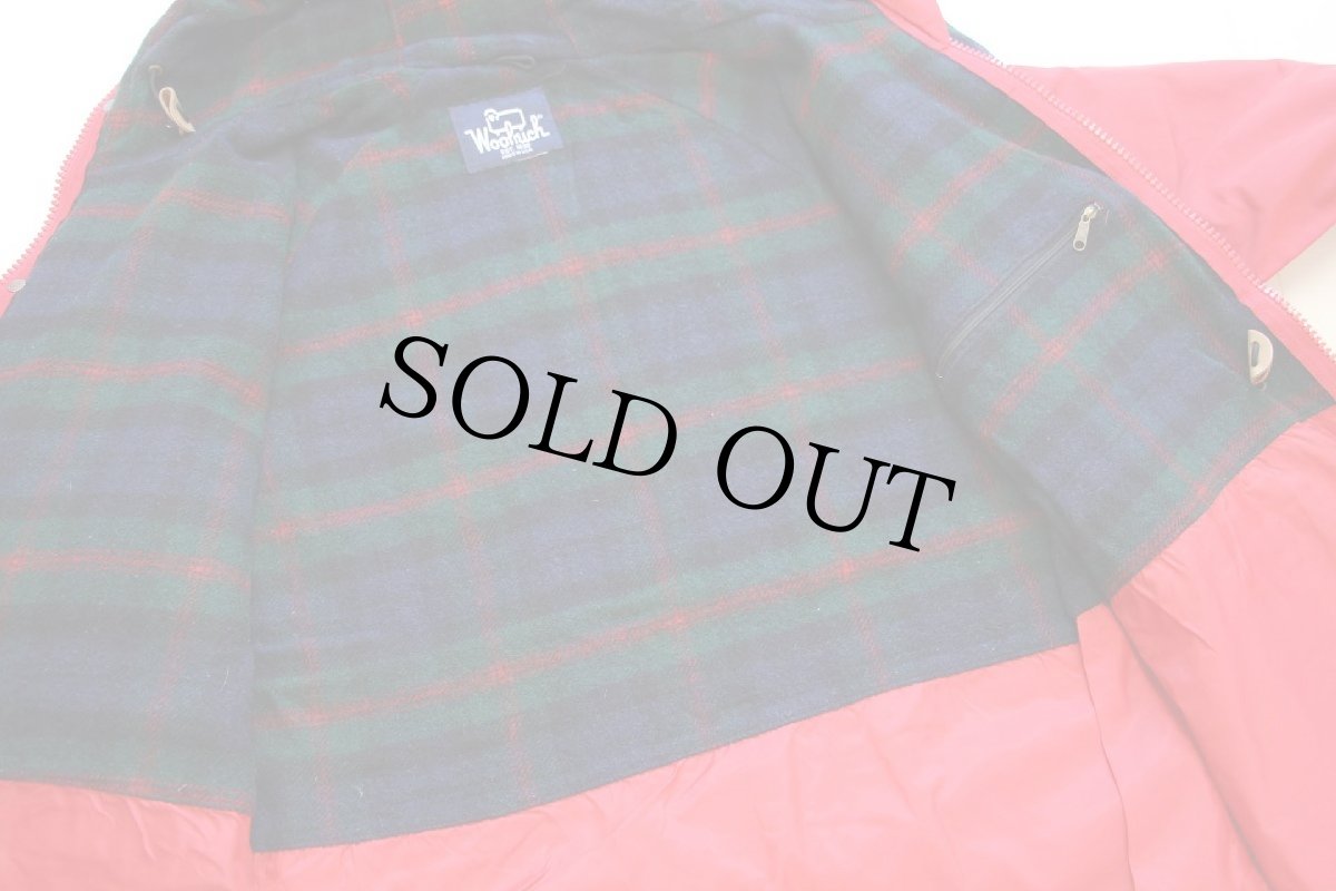 画像5: 80s USA製 Woolrichウールリッチ タータンチェック ウールライナー マウンテンパーカー 赤 (5)