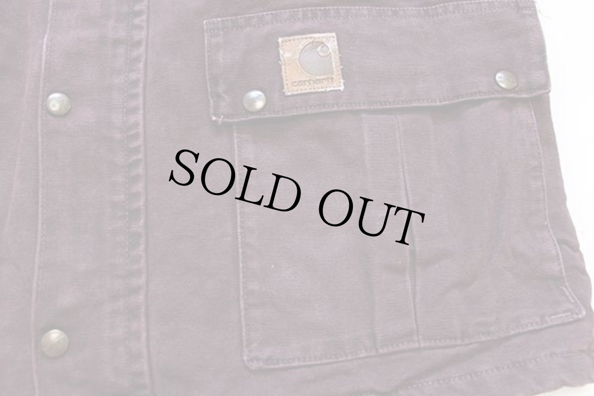 画像6: 80s USA製 carharttカーハート ブランケットライナー ダック地 マウンテンコート バーガンディ M-R (6)