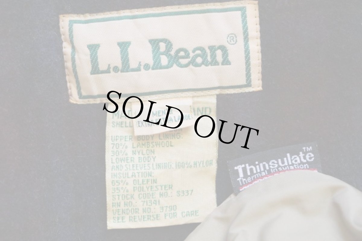 画像4: 90s L.L.Bean Thinsulate中綿入り チェック ウールライナー ロング ストームコート グレーベージュ XXL★マウンテン モンスターパーカー (4)