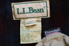 画像4: 90s L.L.Bean Thinsulate中綿入り チェック ウールライナー ロング ストームコート グレーベージュ XXL★マウンテン モンスターパーカー (4)