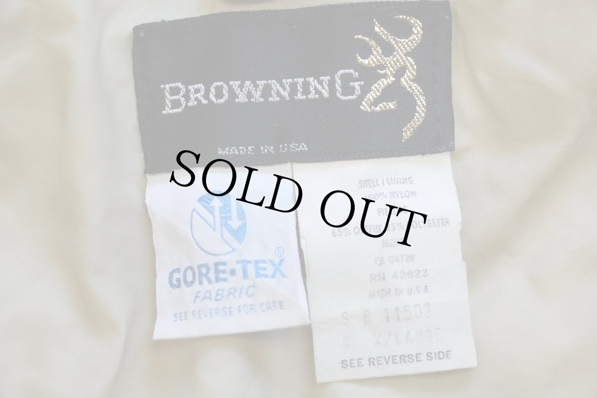 画像4: 80s USA製 BROWNING ダックハンターカモ 中綿入り GORE-TEXゴアテックス ナイロン マウンテンパーカー XL (4)