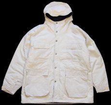 画像1: 80s USA製 L.L.Bean BAXTER STATE PARKA 中綿入り ナイロン マウンテンパーカー ホワイト W-XL (1)