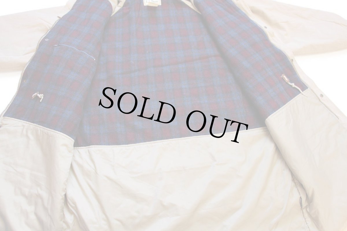 画像5: 90s L.L.Bean Thinsulate中綿入り チェック ウールライナー ロング ストームコート グレーベージュ XXL★マウンテン モンスターパーカー (5)