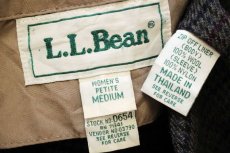 画像5: 00s L.L.Bean チェック ウールライナー付き ポリエステル ダスターコート グレーブラウン W-M (5)