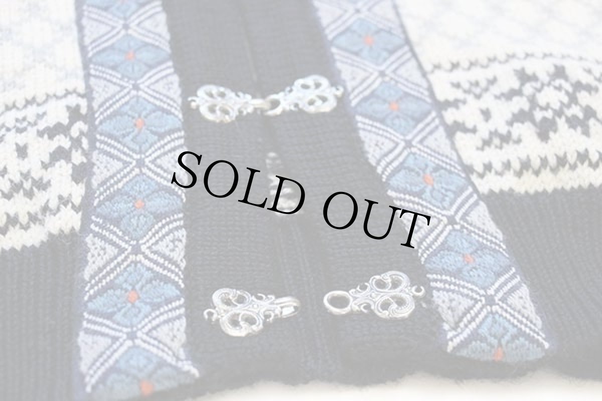 画像6: 90s ノルウェー製 DALE OF NORWAY ノルディック柄 チロリアンテープ ウールニット カーディガン M 42 (6)