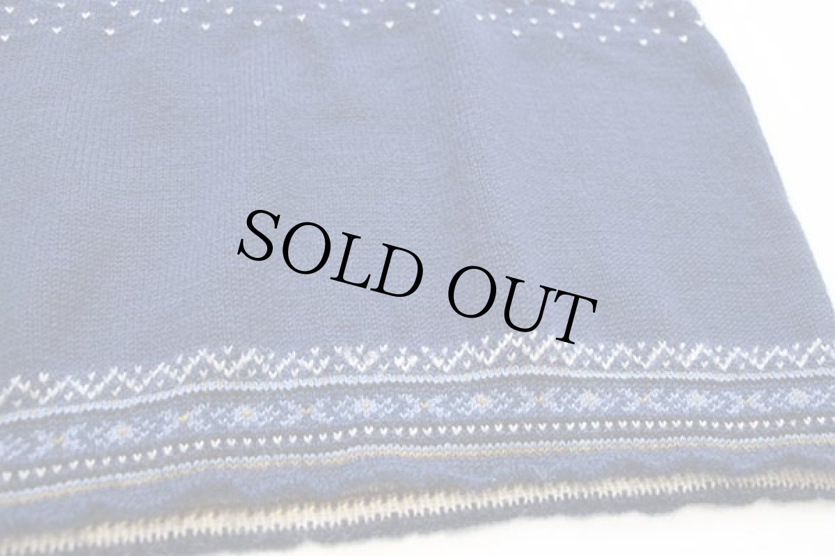 画像6: 00s ノルウェー製 DALE OF NORWAY 雪柄 ノルディック柄 ウールニット セーター 紺 M (6)