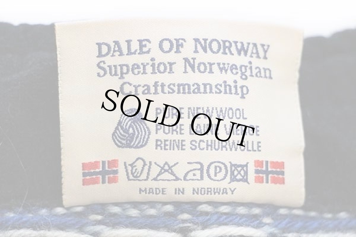 画像5: 00s ノルウェー製 DALE OF NORWAY 雪柄 ノルディック柄 ハーフジップ ウールニット セーター 青 L (5)