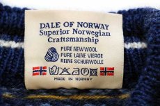 画像5: 00s ノルウェー製 DALE OF NORWAY 雪柄 ノルディック柄 ウールニット セーター 紺 M (5)