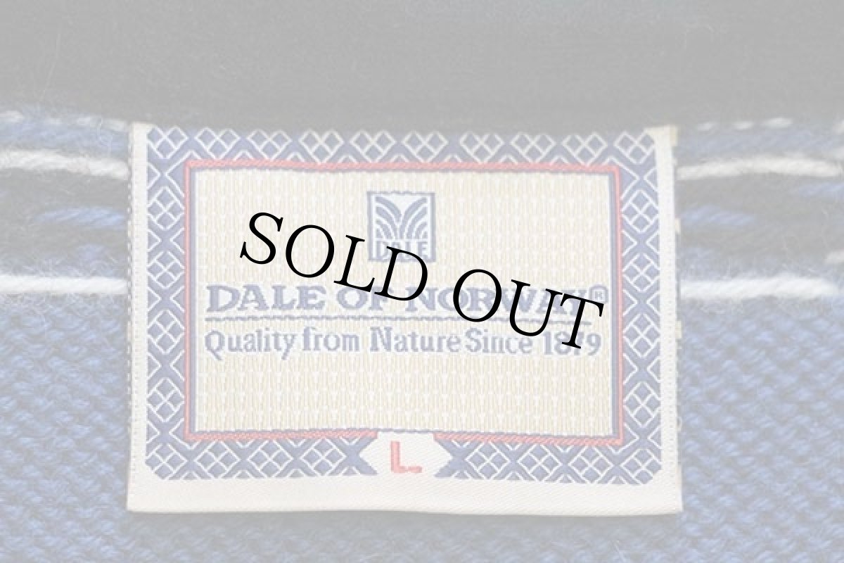 画像4: 00s ノルウェー製 DALE OF NORWAY 雪柄 ノルディック柄 ハーフジップ ウールニット セーター 青 L (4)