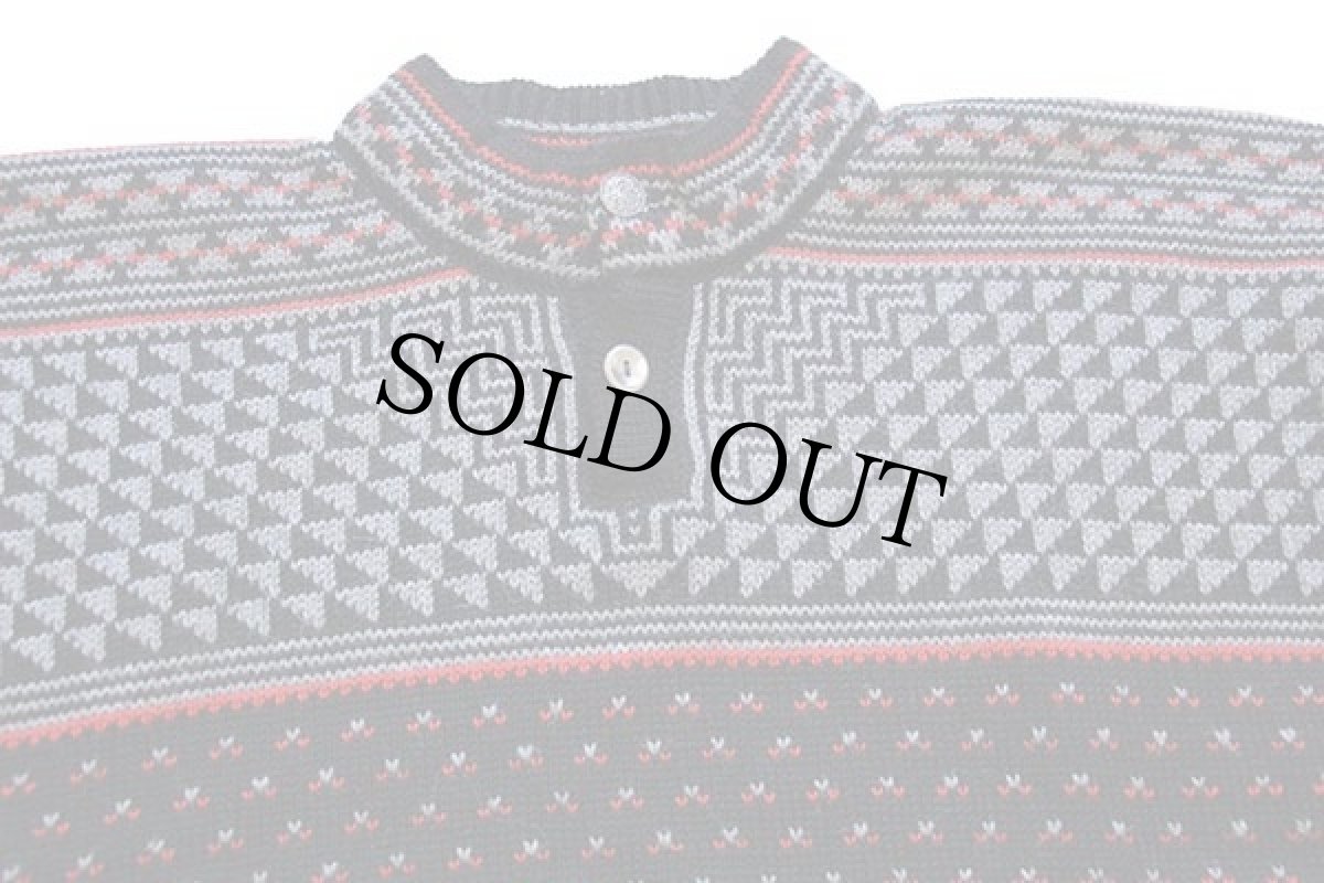 画像3: 90s ノルウェー製 DALE OF NORWAY ノルディック柄 ヘンリーネック ウールニット セーター XL (3)