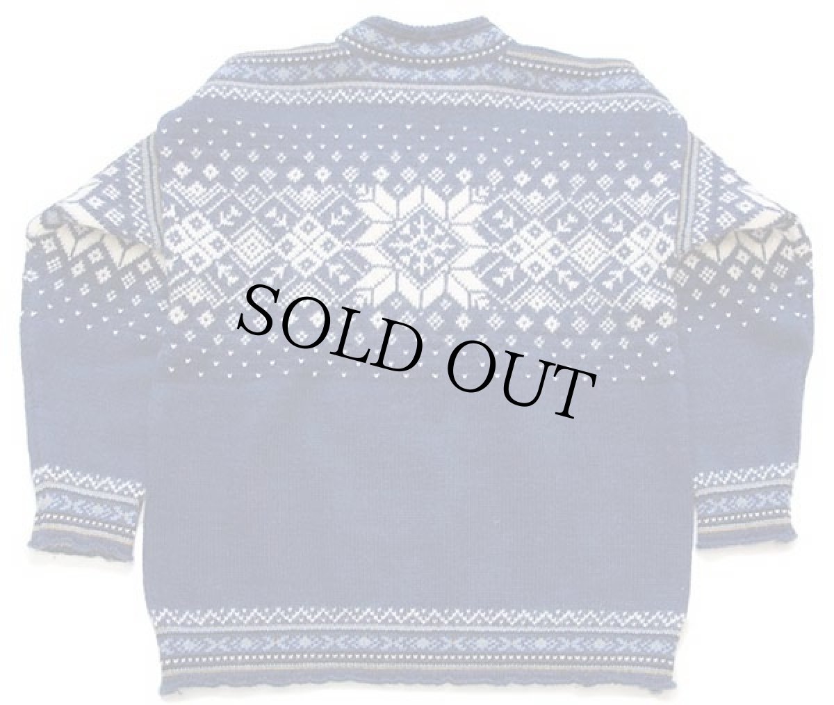 画像2: 00s ノルウェー製 DALE OF NORWAY 雪柄 ノルディック柄 ウールニット セーター 紺 M (2)