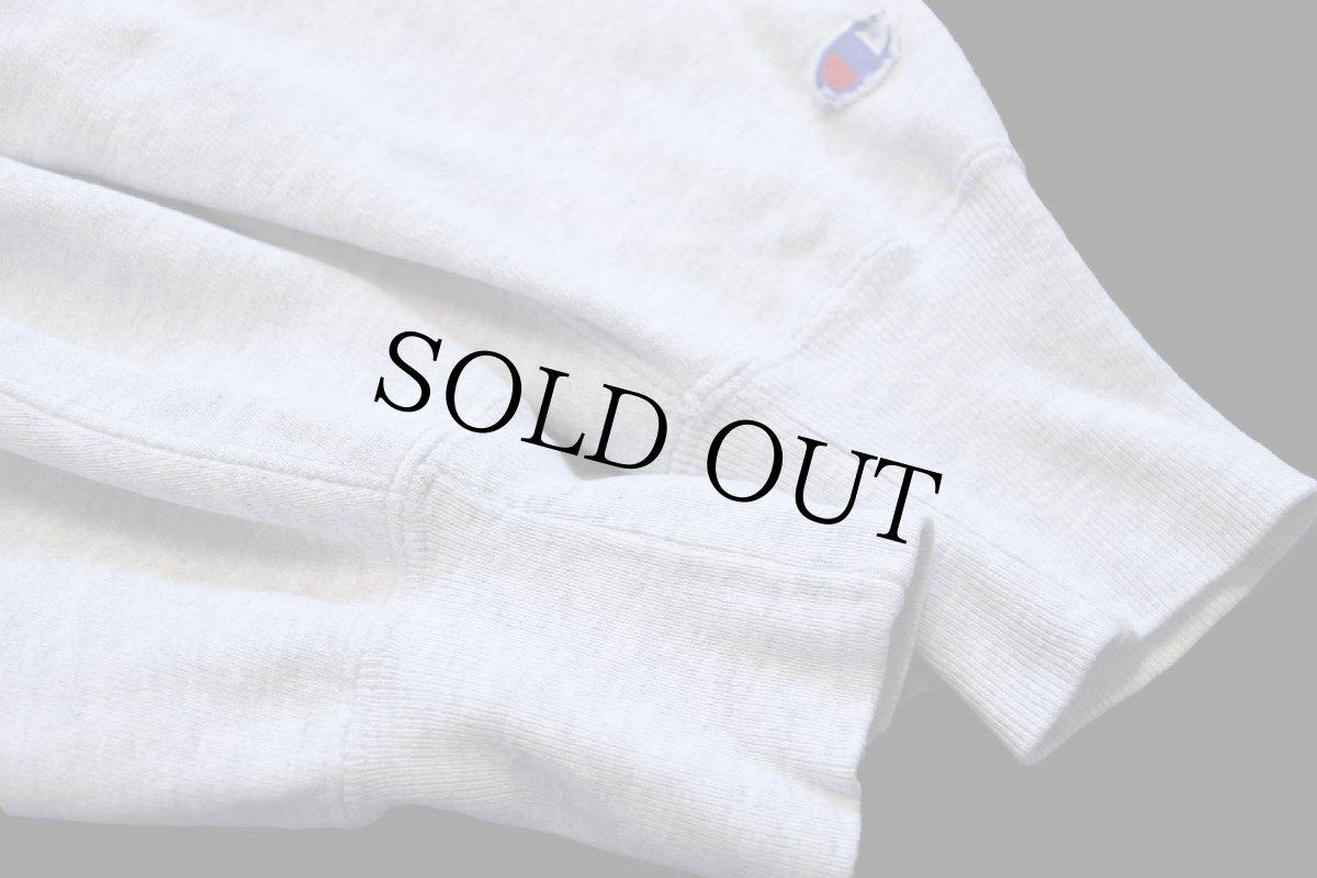 画像5: 90s USA製 Championチャンピオン スクリプト ビッグロゴ刺繍 リバースウィーブ スウェット 杢グレー M (5)