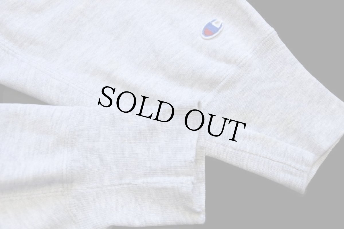 画像6: 90s USA製 Championチャンピオン NORTHWESTERN 91 CREW 三段中抜き 両面ひび割れプリント リバースウィーブ スウェット 杢グレー XL (6)