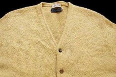 画像3: 60s ETON 無地 アクリル×モヘヤニット カーディガン 薄黄 24 (3)