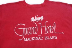 画像3: 90s USA製 Championチャンピオン Grand Hotel MACKINAC ISLAND ひび割れプリント リバースウィーブ スウェット 赤 XL (3)