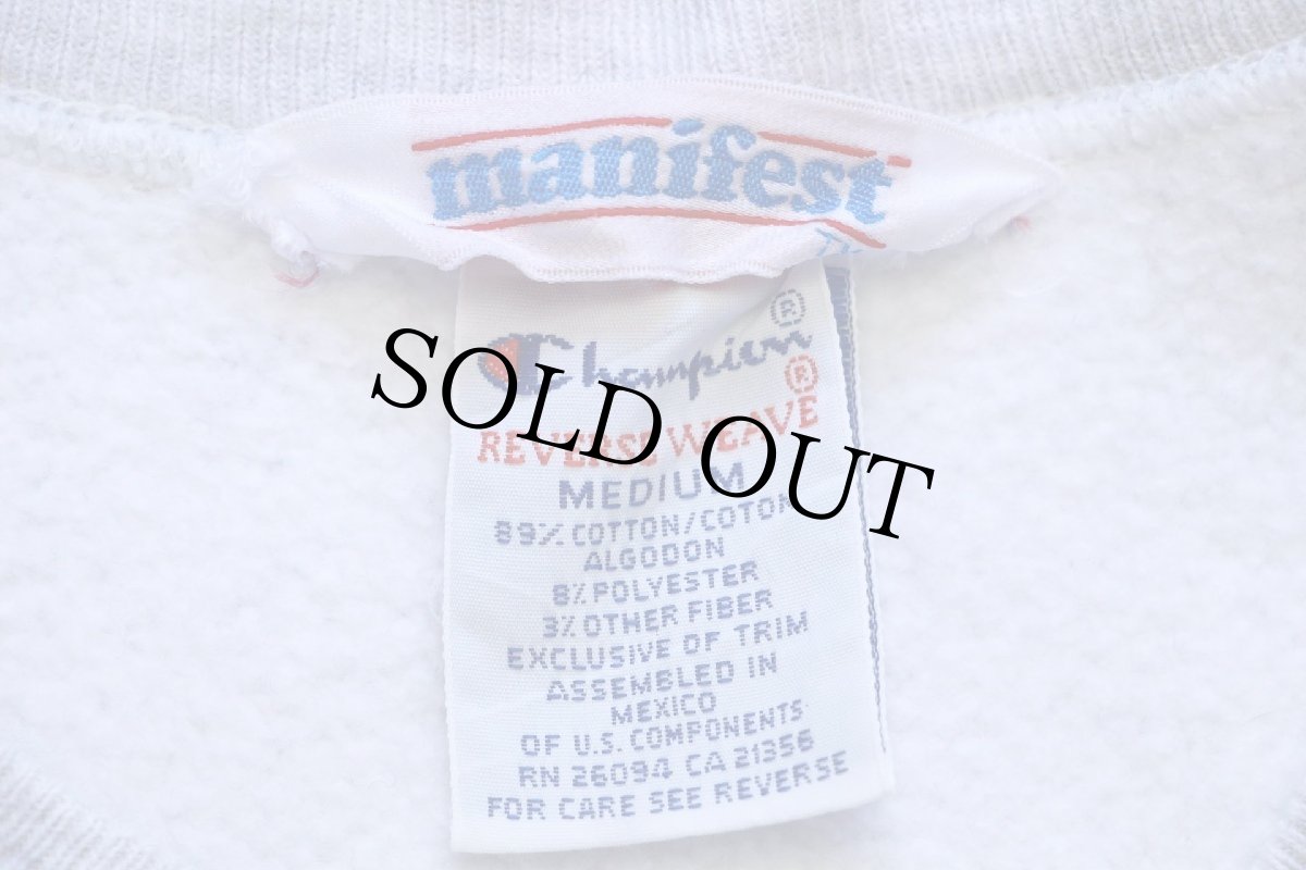 画像4: 90s メキシコ製 Championチャンピオン manifest MFST リバースウィーブ スウェット 杢グレー M (4)