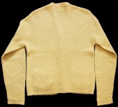 画像2: 60s ETON 無地 アクリル×モヘヤニット カーディガン 薄黄 24 (2)