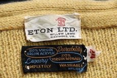 画像4: 60s ETON 無地 アクリル×モヘヤニット カーディガン 薄黄 24 (4)