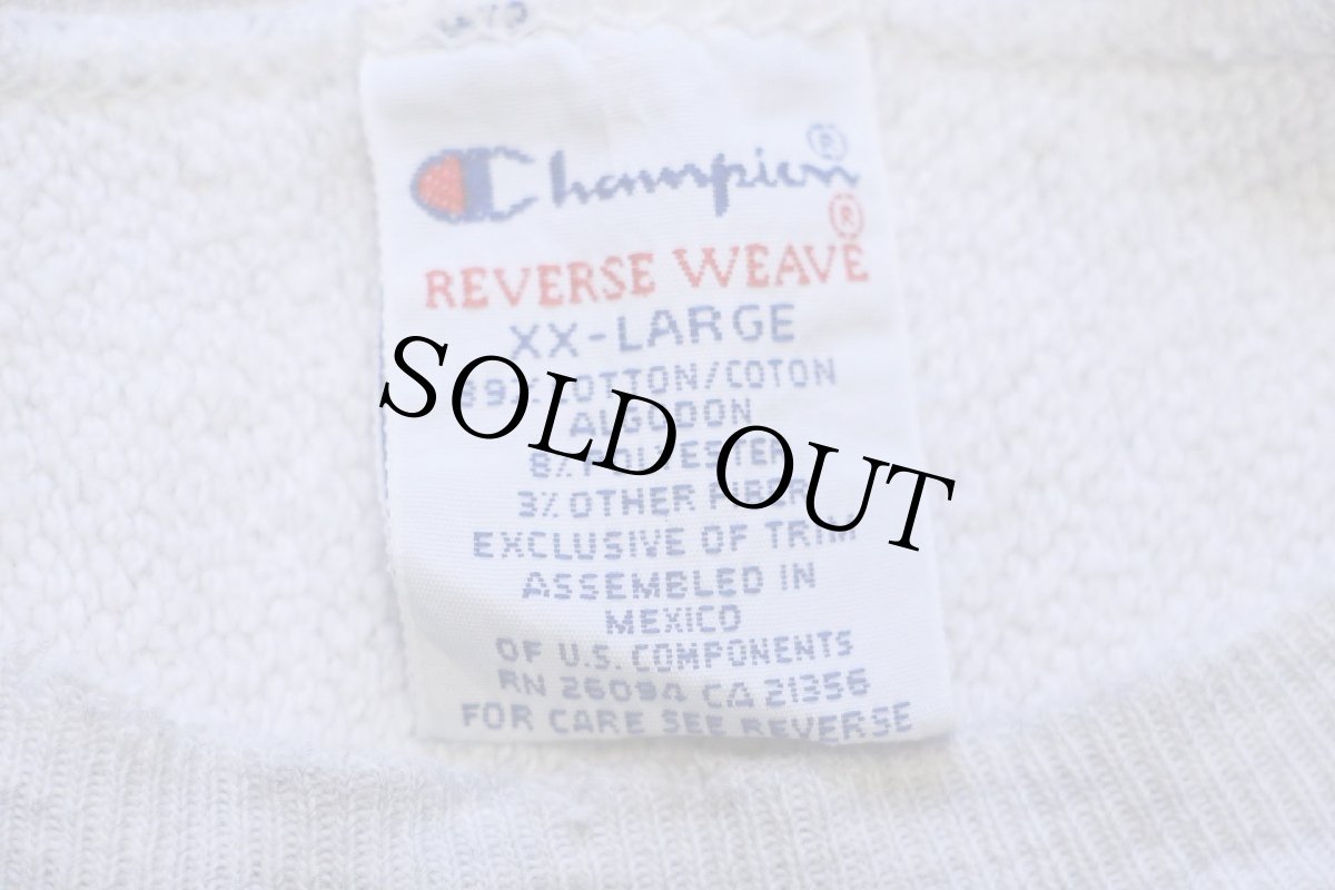 画像4: 90s メキシコ製 Championチャンピオン MICHIGAN LAW SCHOOL ひび割れプリント リバースウィーブ スウェット 杢グレー XXL★特大 (4)