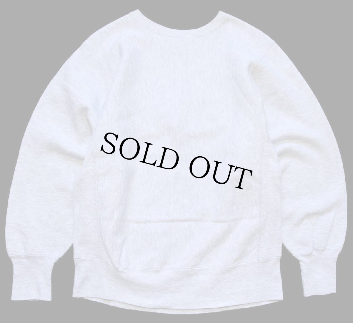 画像2: 90s USA製 Championチャンピオン スクリプト ビッグロゴ刺繍 リバースウィーブ スウェット 杢グレー M (2)