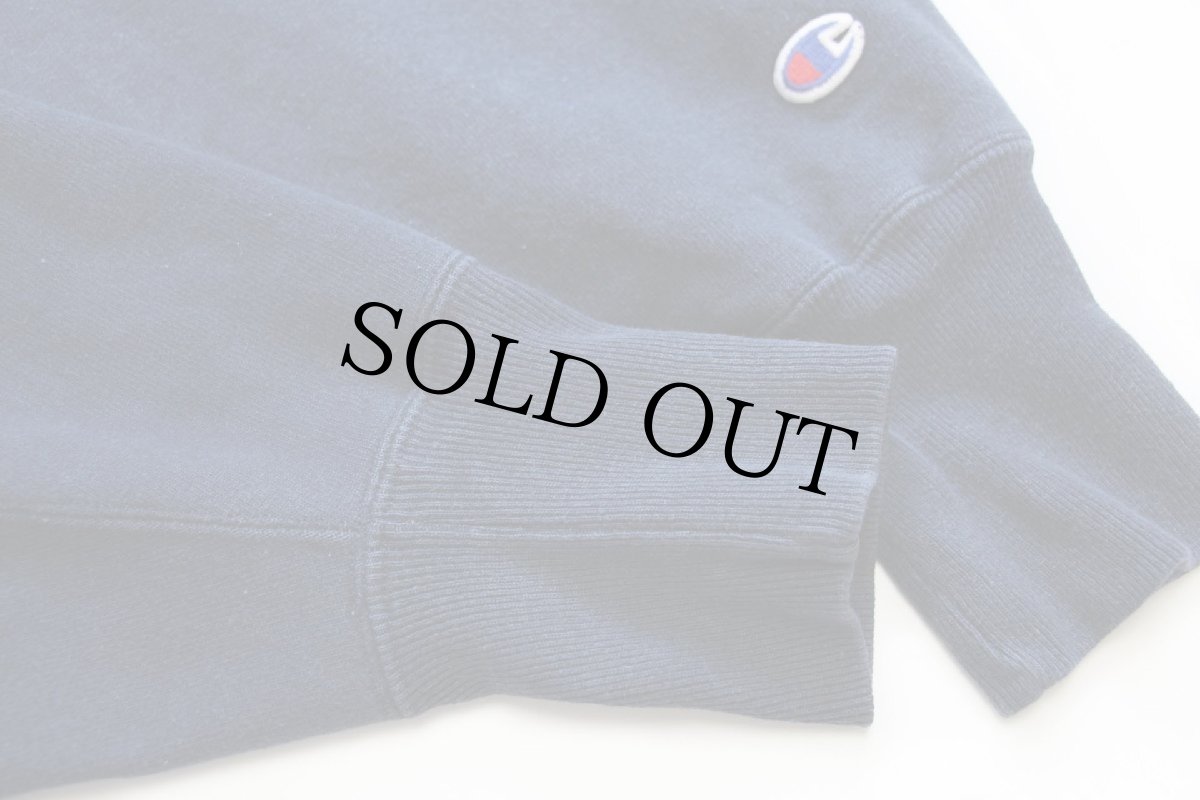 画像5: 90s メキシコ製 Championチャンピオン CHOATE ひび割れプリント リバースウィーブ スウェットパーカー 紺 M (5)