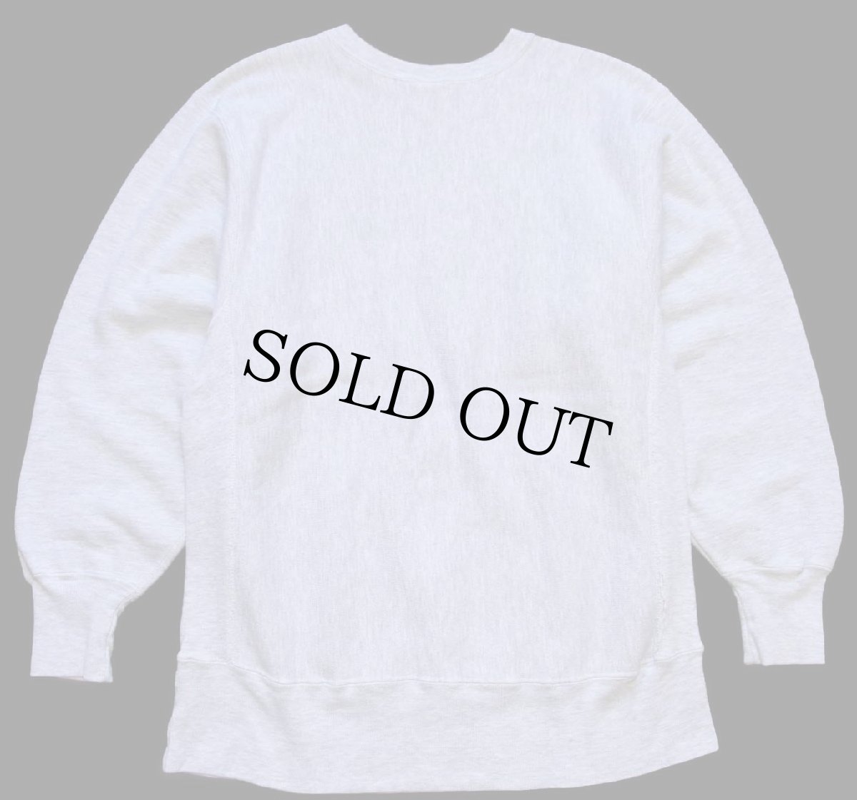 画像2: 90s USA製 Championチャンピオン AUBURN ひび割れプリント リバースウィーブ スウェット 杢グレー L (2)