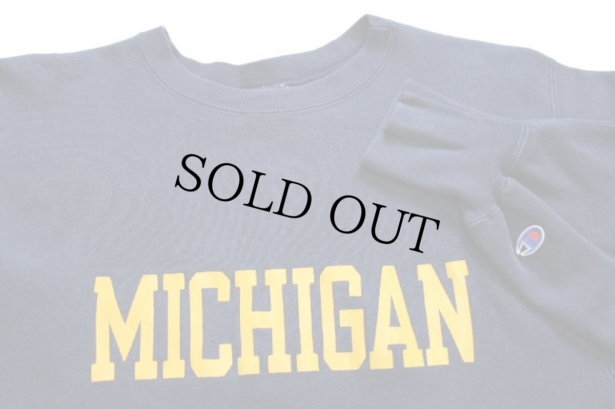 画像3: 90s USA製 Championチャンピオン MICHIGAN リバースウィーブ スウェット 紺 L (3)