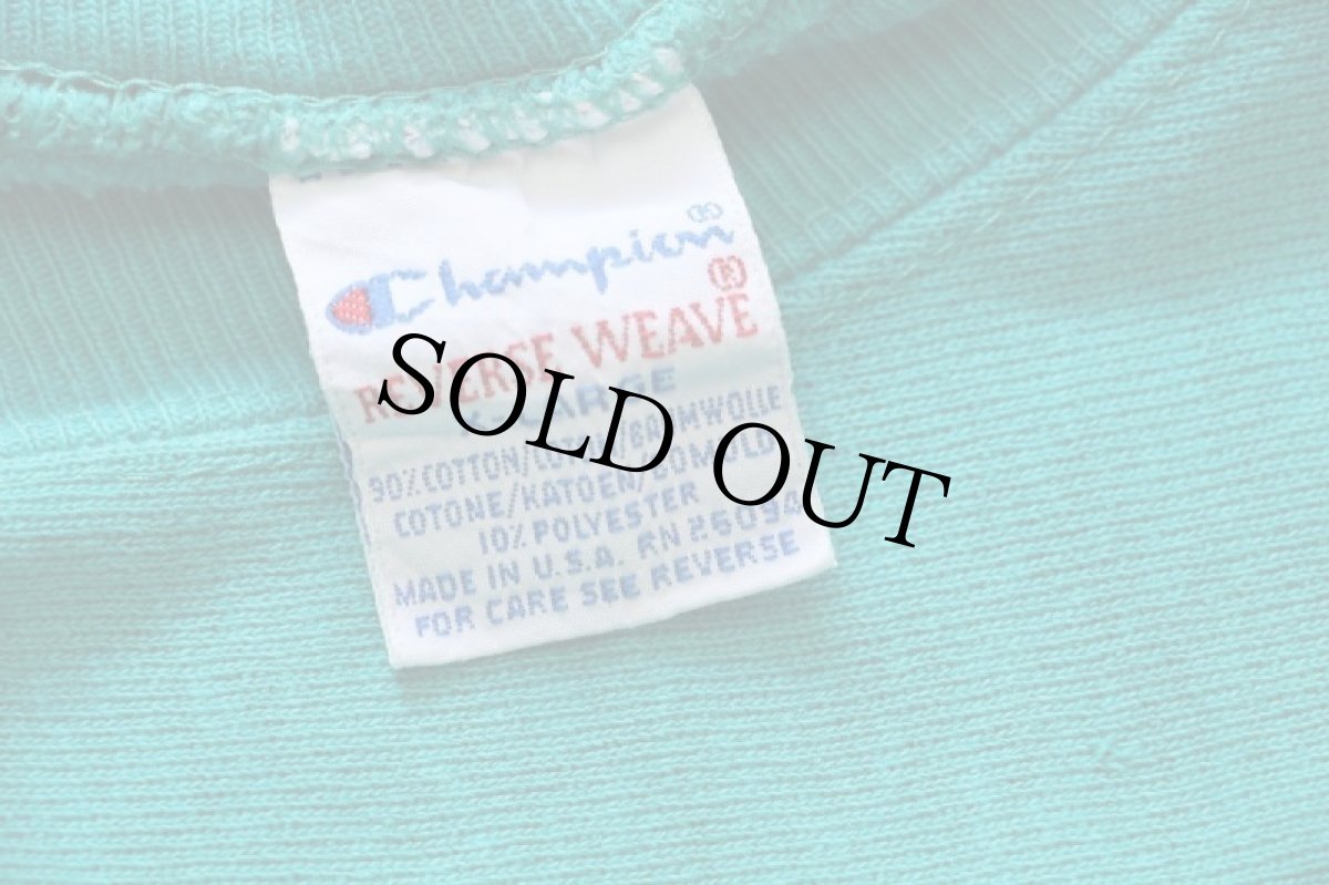 画像4: 90s USA製 Championチャンピオン ワンポイント リバースウィーブ スウェット エメラルドグリーン XL★151 (4)