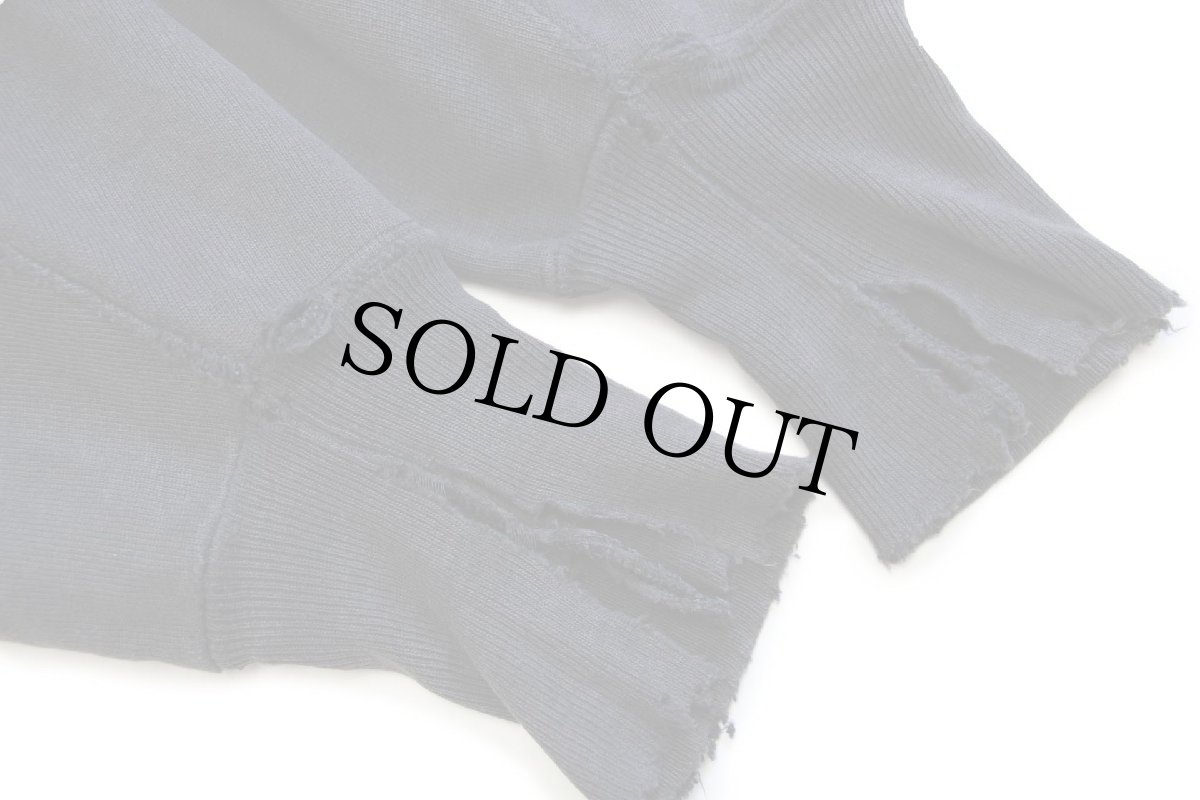 画像7: 90s USA製 Championチャンピオン ワンポイント リバースウィーブ スウェット ボロ 黒 フェード L (7)