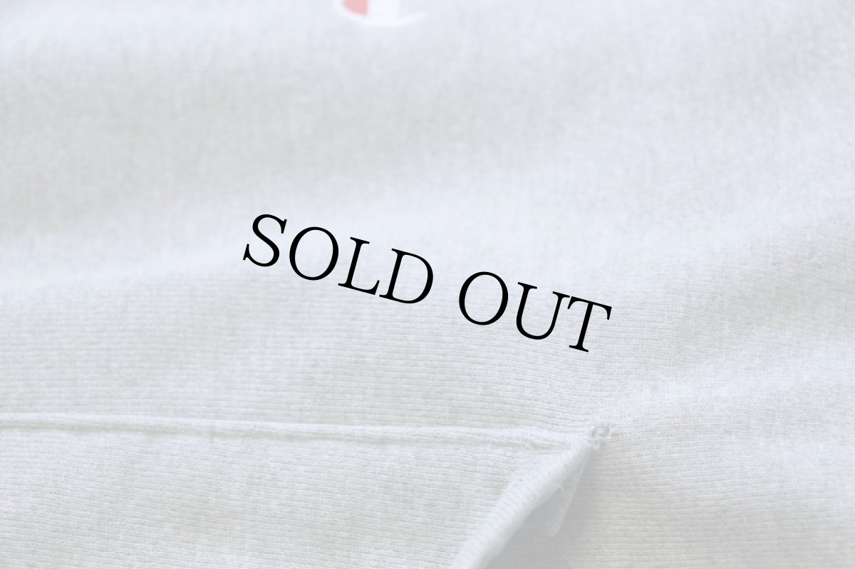 画像5: 90s USA製 Championチャンピオン ワンポイント リバースウィーブ スウェットパーカー ボロ グレー M (5)