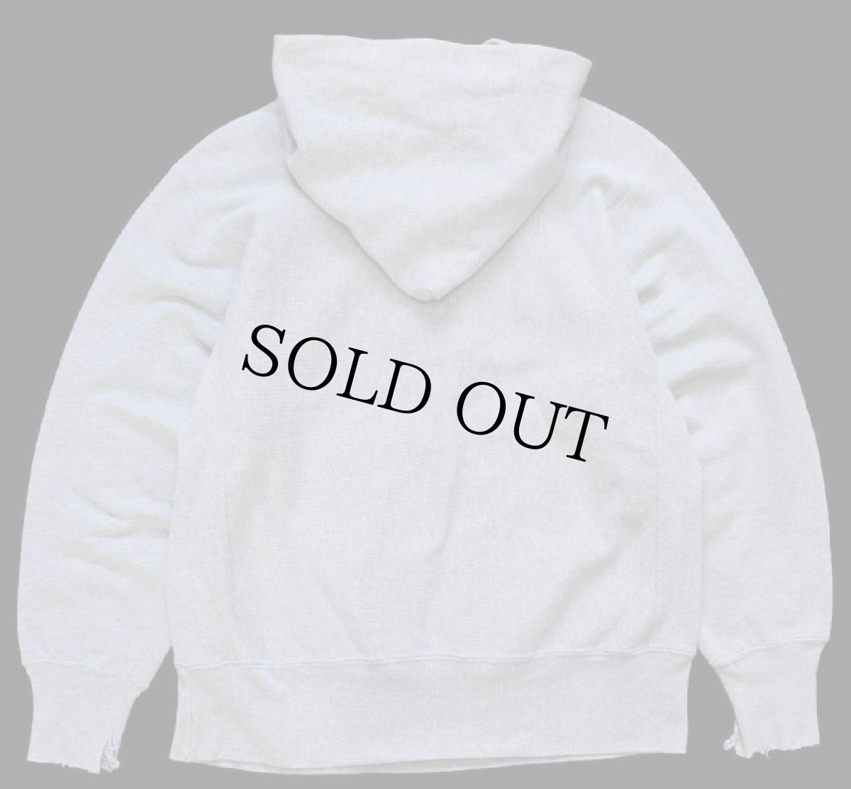 画像2: 90s USA製 Championチャンピオン ワンポイント リバースウィーブ スウェットパーカー ボロ グレー M (2)