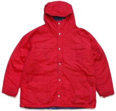 画像1: 80s USA製 L.L.Bean BAXTER STATE PARKA 中綿入り ナイロン マウンテンパーカー 赤 XL (1)