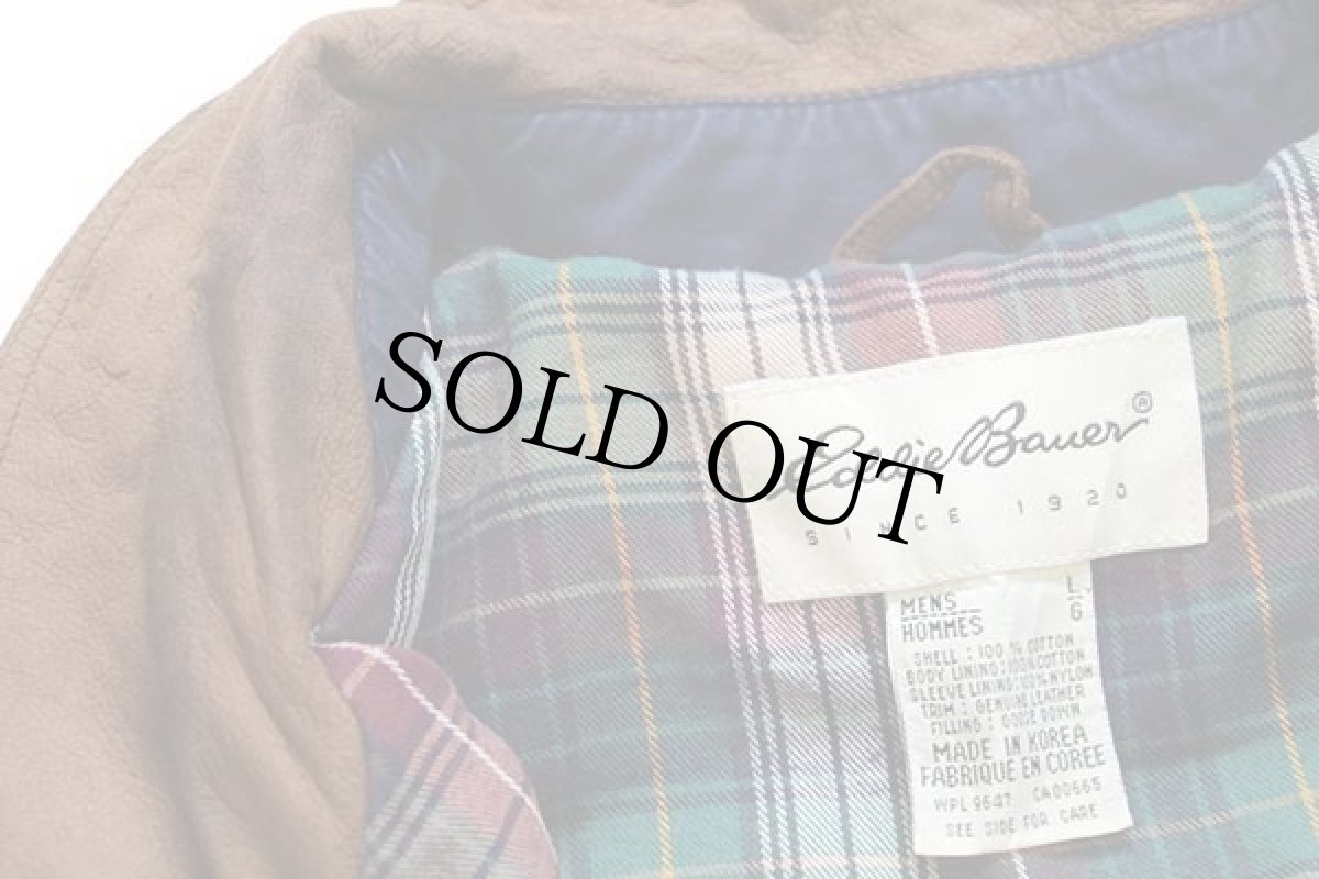 画像4: 90s EddieBauerエディーバウアー マドラスチェック コットンライナー ダウンジャケット 紺 L (4)