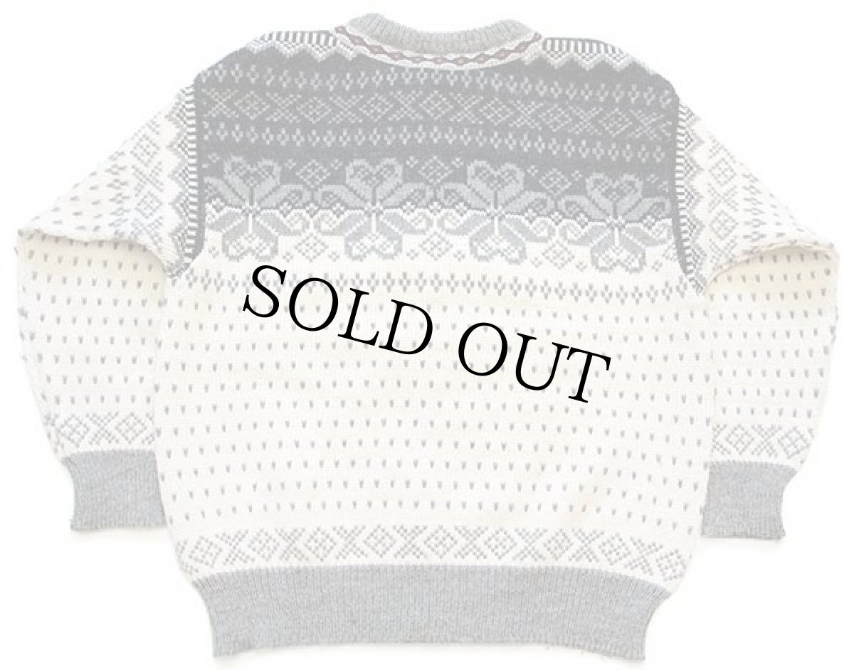 画像2: 80s ノルウェー製 DALE OF NORWAY ノルディック柄 チロリアンテープ ウールニット カーディガン XL (2)