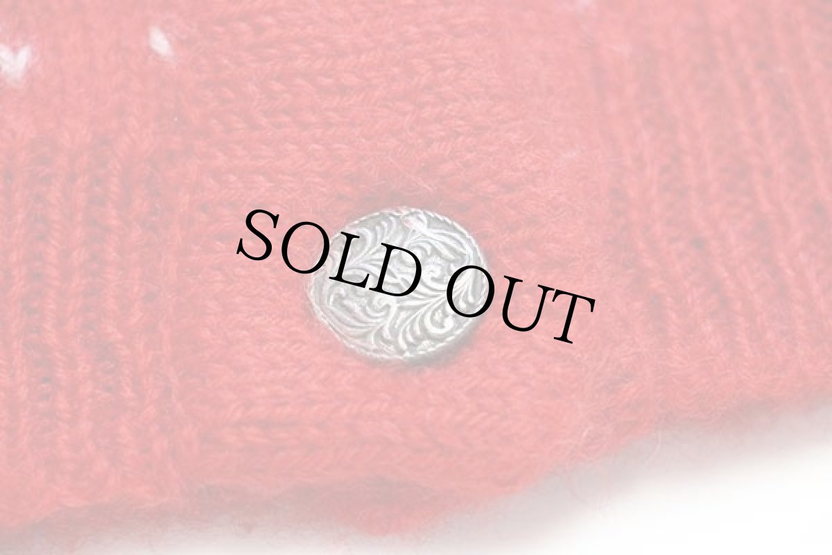 画像5: 80s ノルウェー製 DALE OF NORWAY 鹿柄 ノルディック柄 ウールニット カーディガン 赤 L 44 (5)