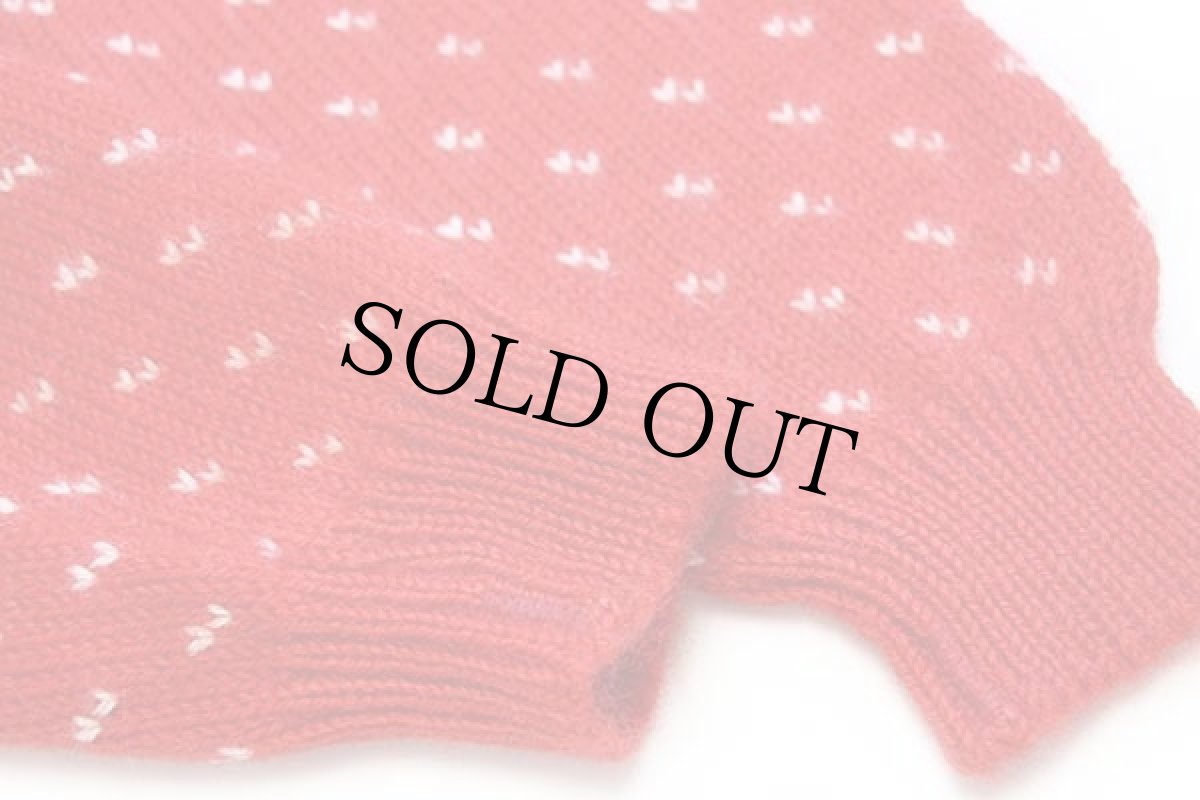 画像6: 80s ノルウェー製 DALE OF NORWAY 鹿柄 ノルディック柄 ウールニット カーディガン 赤 L 44 (6)