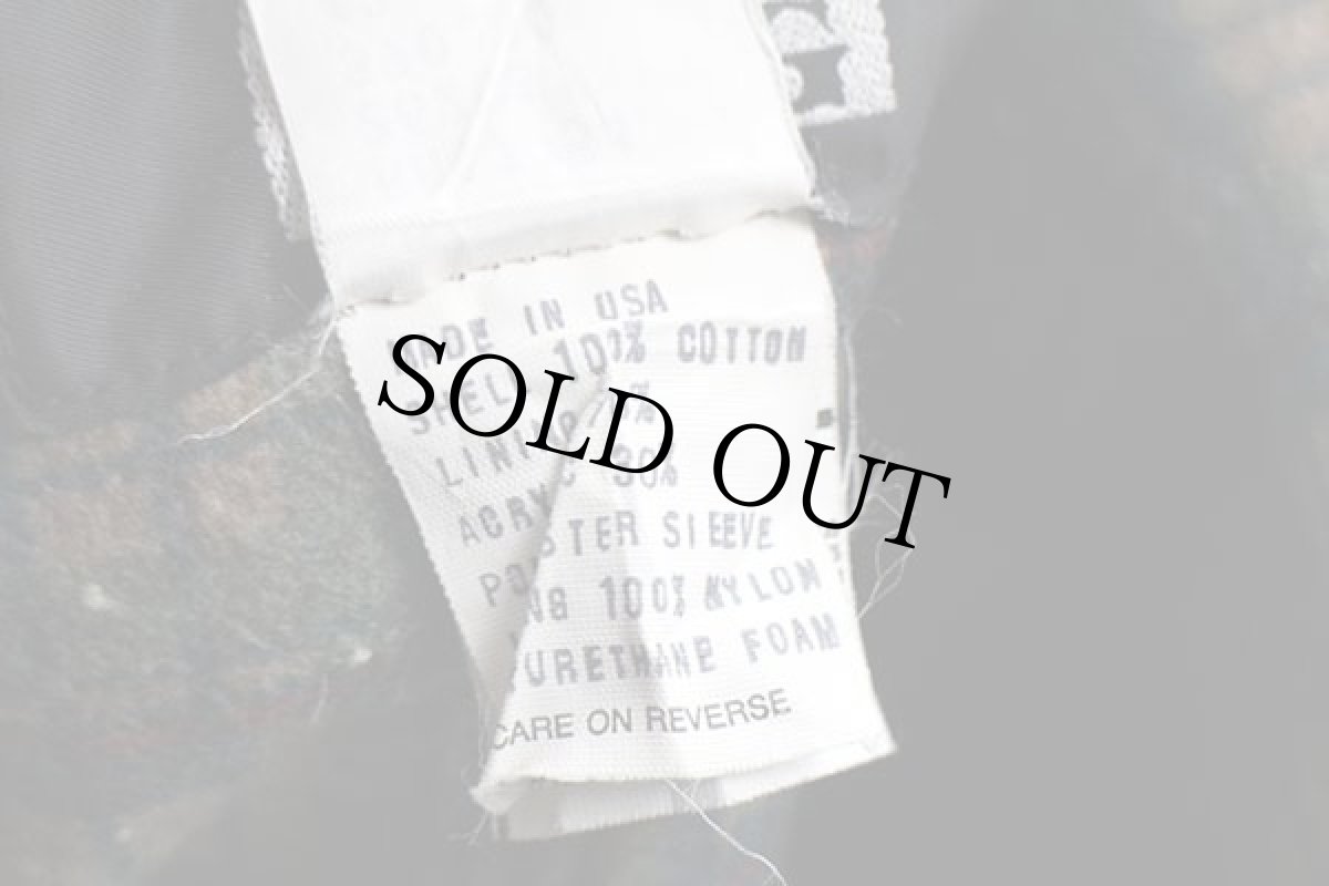 画像5: 90s USA製 POLAR KING BY KEY チェック ブランケットライナー ダック地 チョアコート カバーオール 緑 42R (5)