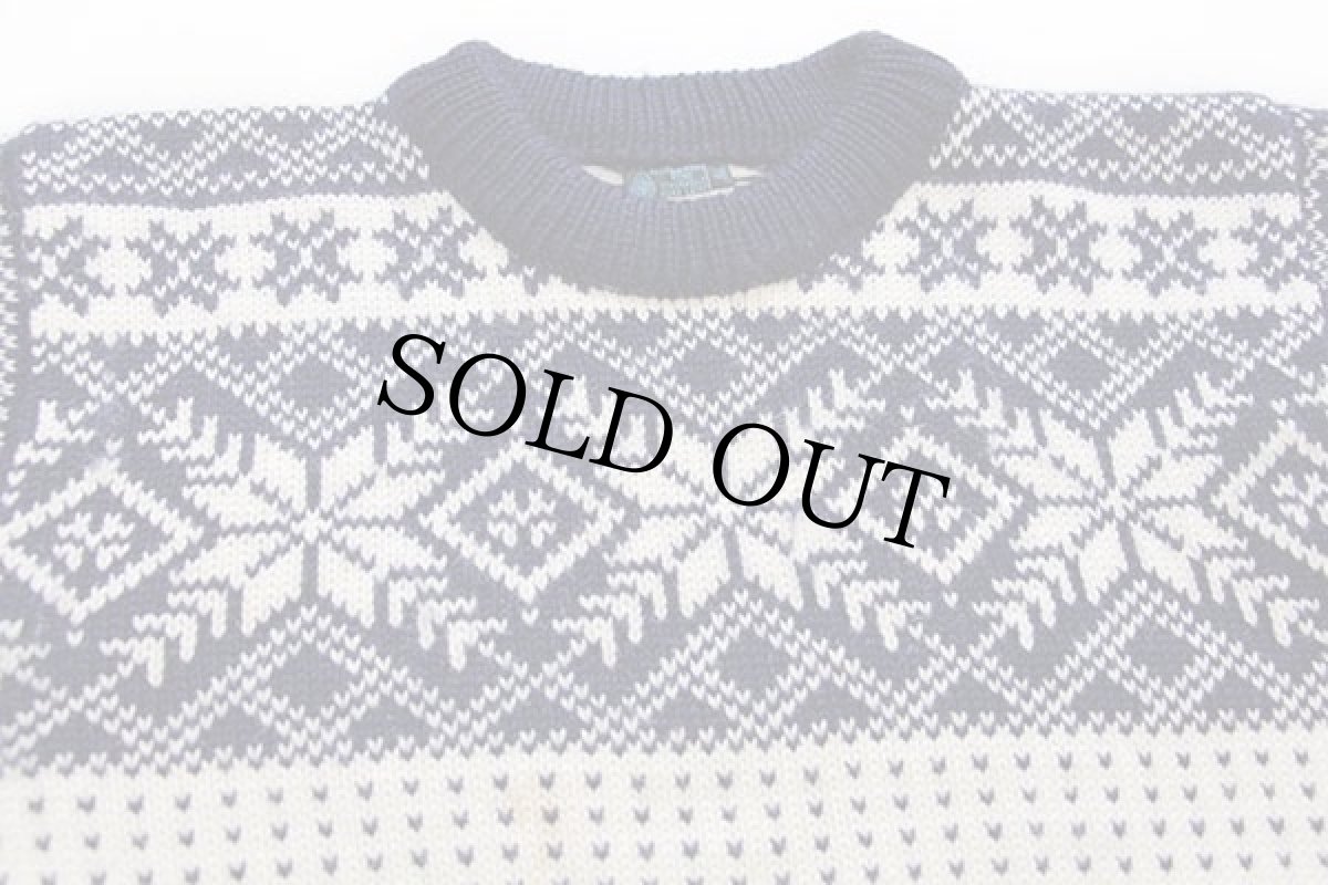 画像3: 80s ノルウェー製 DALE OF NORWAY 雪柄 ノルディック柄 ウールニット セーター 48 (3)