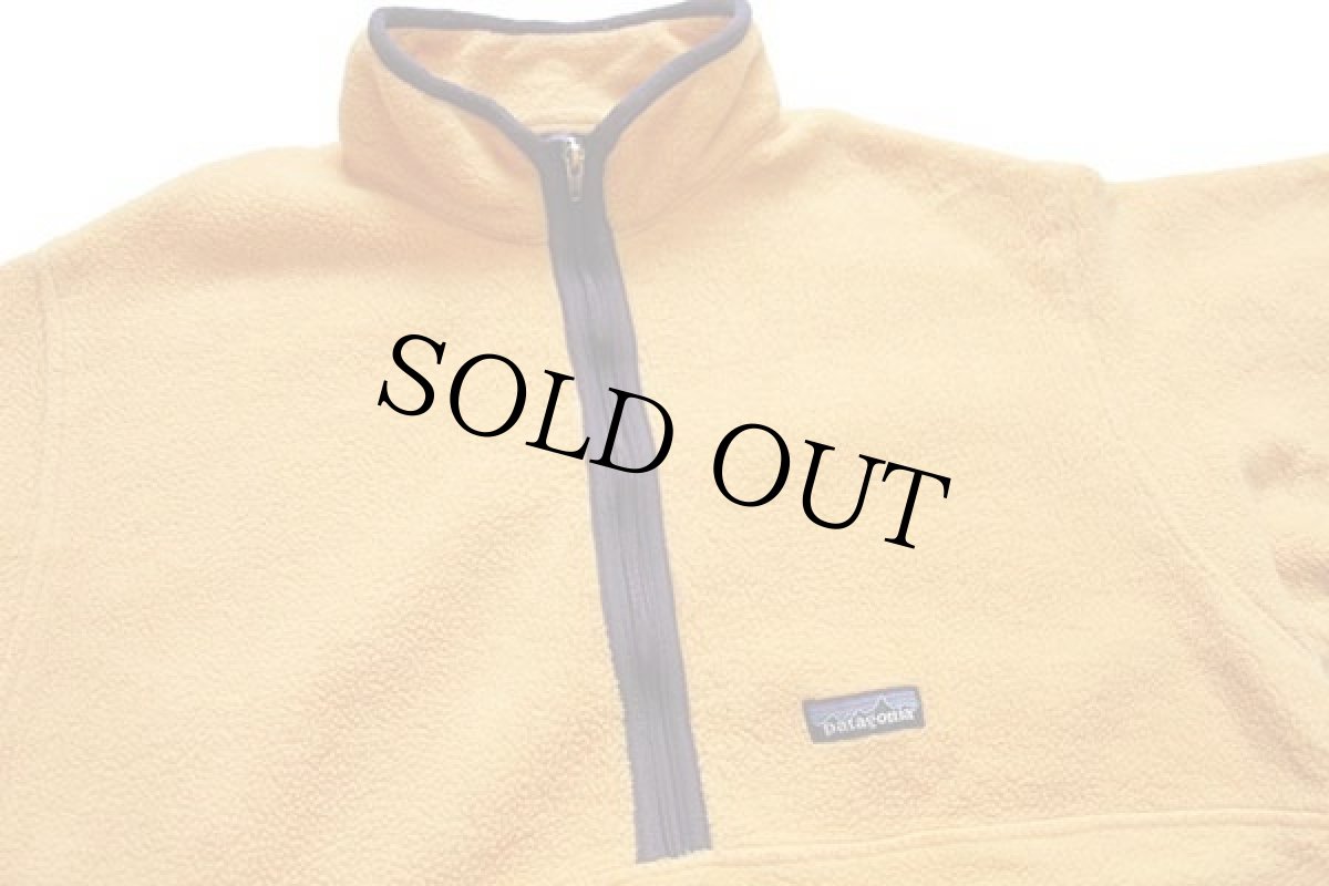 画像3: 90s メキシコ製 patagoniaパタゴニア マースピアル ハーフジップ シンチラ フリース 黄 L (3)