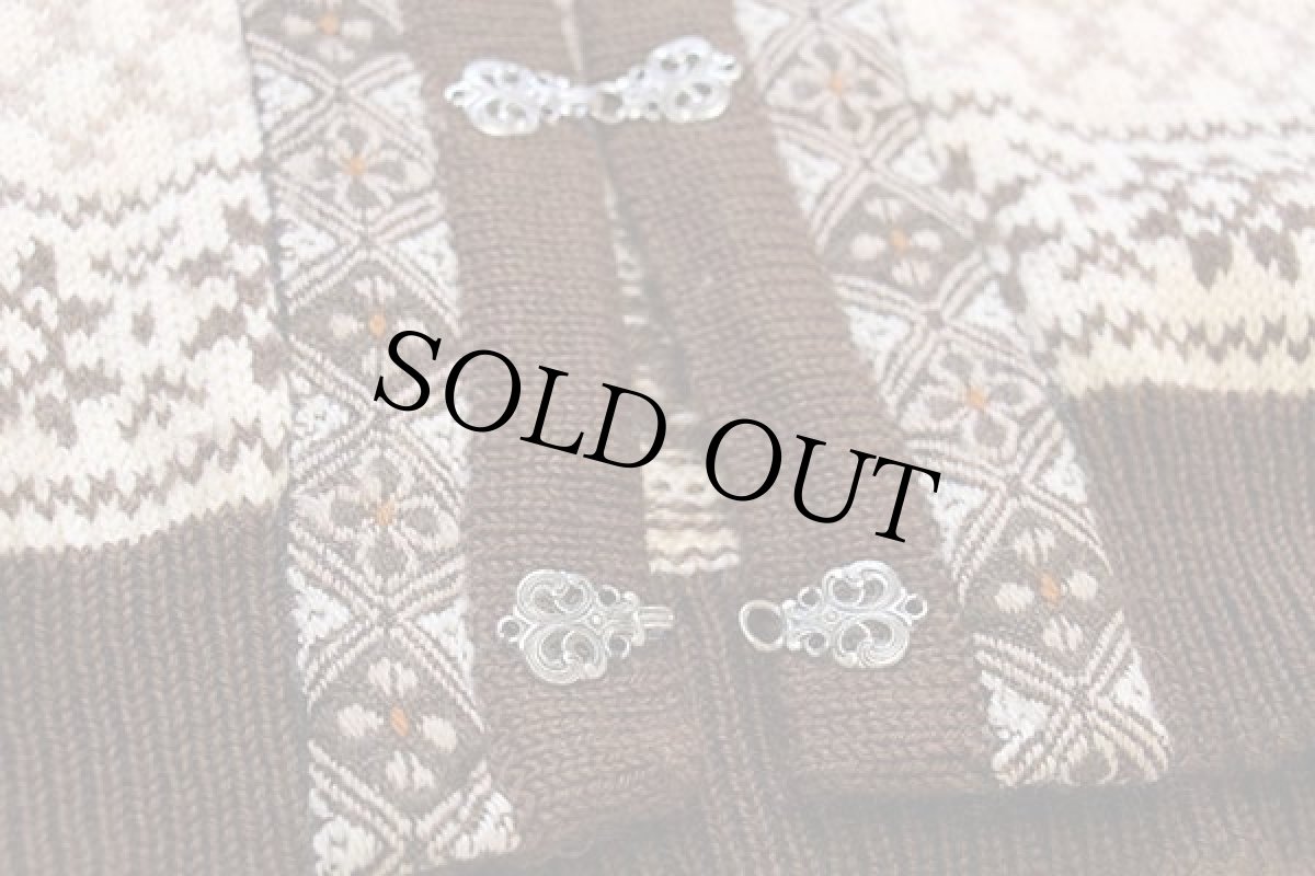 画像5: 80s ノルウェー製 DALE OF NORWAY ノルディック柄 チロリアンテープ ウールニット カーディガン L 52 (5)