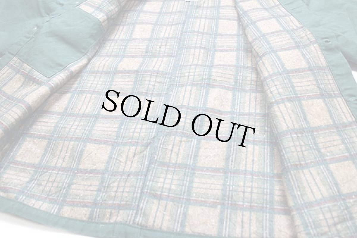 画像6: 90s USA製 POLAR KING BY KEY チェック ブランケットライナー ダック地 チョアコート カバーオール 緑 42R (6)