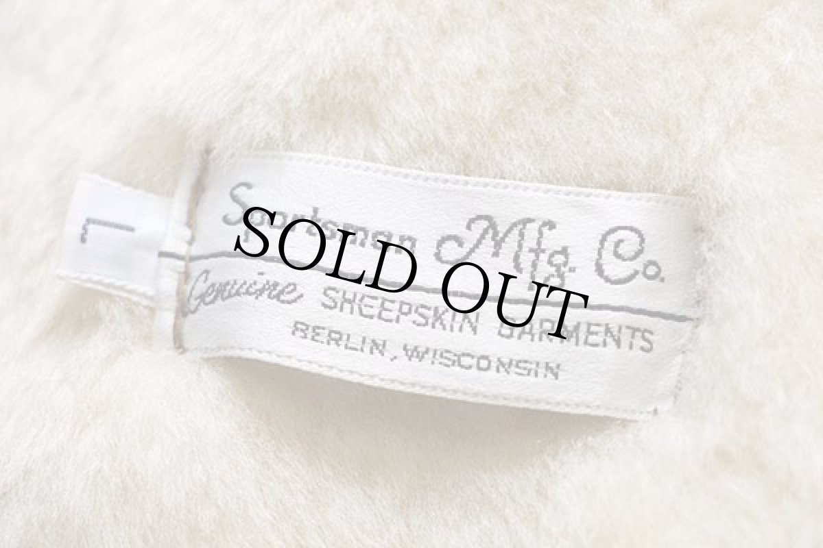 画像4: 80s USA製 Sportsman パチポケ シープスキン リアル ムートンベスト 茶 L (4)