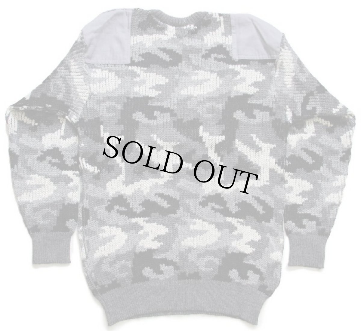 画像3: デッドストック★80s fal 迷彩柄 アクリル×ウールニット コマンドセーター L (3)