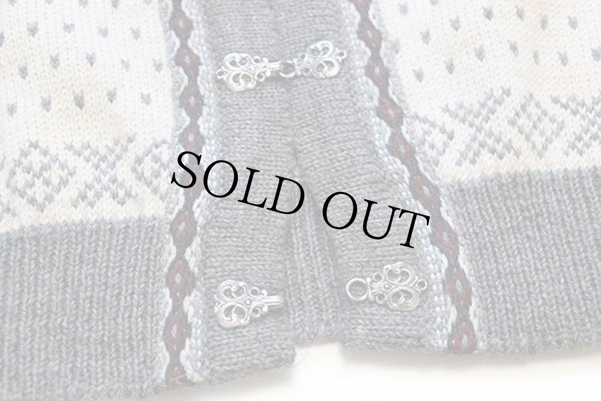 画像5: 80s ノルウェー製 DALE OF NORWAY ノルディック柄 チロリアンテープ ウールニット カーディガン XL (5)