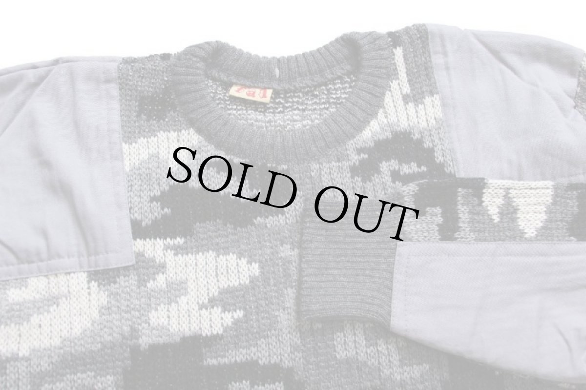 画像4: デッドストック★80s fal 迷彩柄 アクリル×ウールニット コマンドセーター L (4)