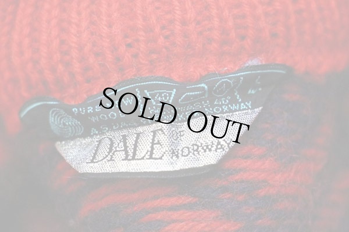 画像4: 80s ノルウェー製 DALE OF NORWAY 鹿柄 ノルディック柄 ウールニット カーディガン 赤 L 44 (4)