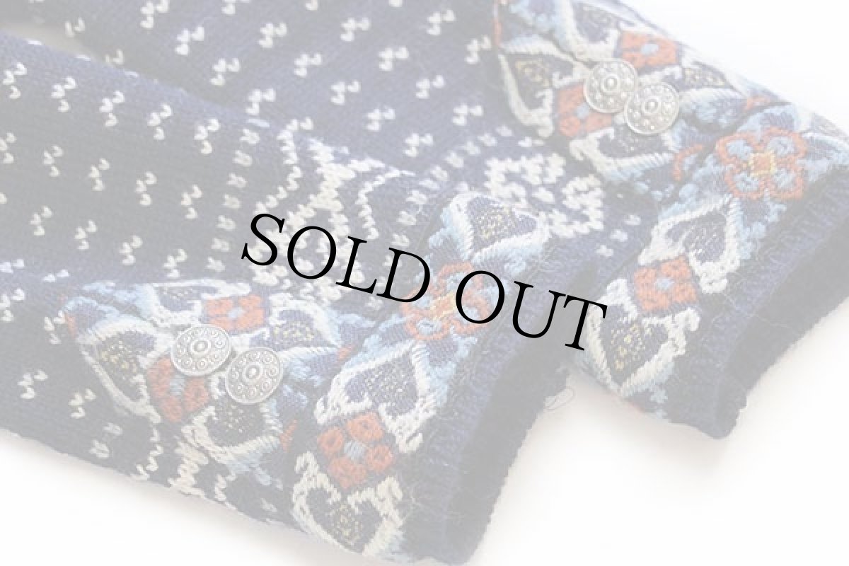 画像6: 80s ノルウェー製 DALE OF NORWAY ノルディック柄 チロリアンテープ ウールニット カーディガン M 50 (6)